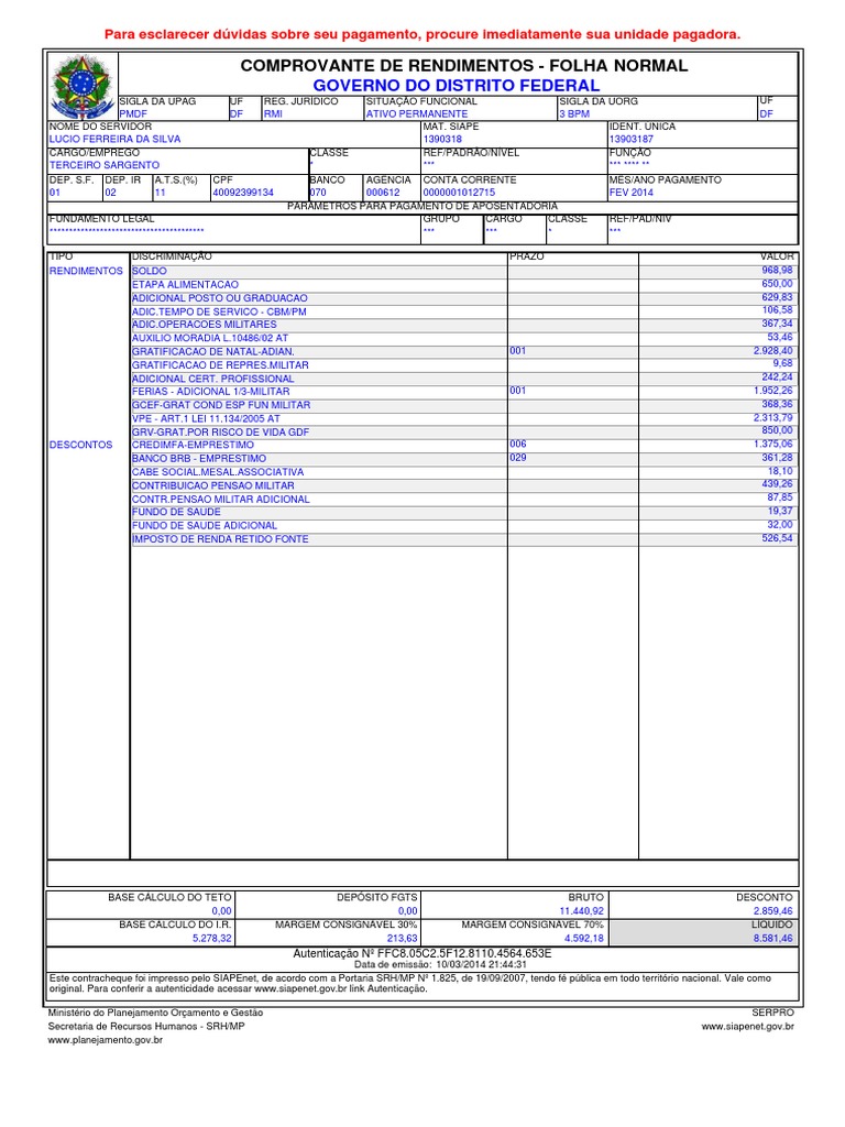 Contra Cheque | PDF