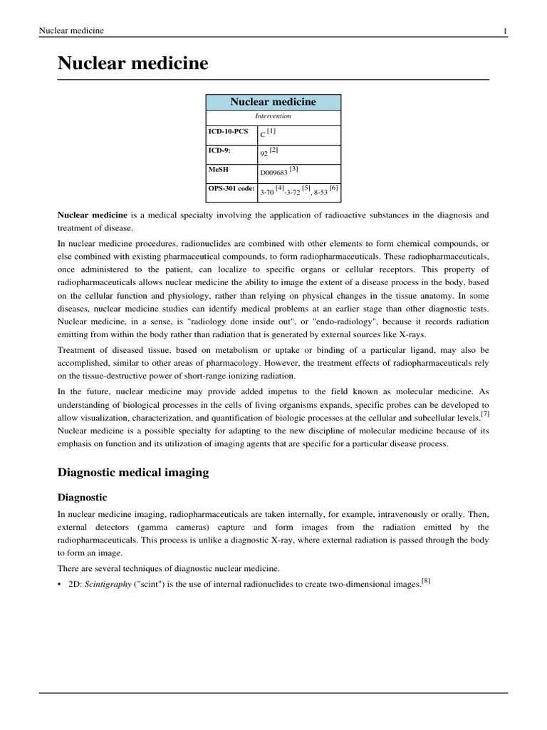 Nuclear Medicine | PDF | Nuclear Medicine | Positron Emission Tomography