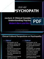 Lecture 3 Clinical Construct - Hare and The The Psychopathy Checklist-Revised