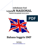 Pembahasan Soal UN Bahasa Inggris SMP 2013 PDF