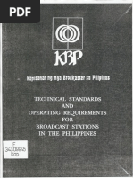 KBP Technical Standards & Operating Requirements For Broadcast Stations in The Philippines