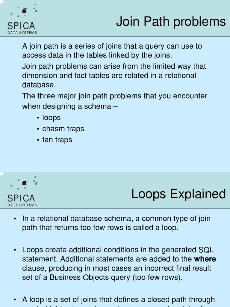Resolving Join Path Issues in Databases | PDF | Table (Database ...