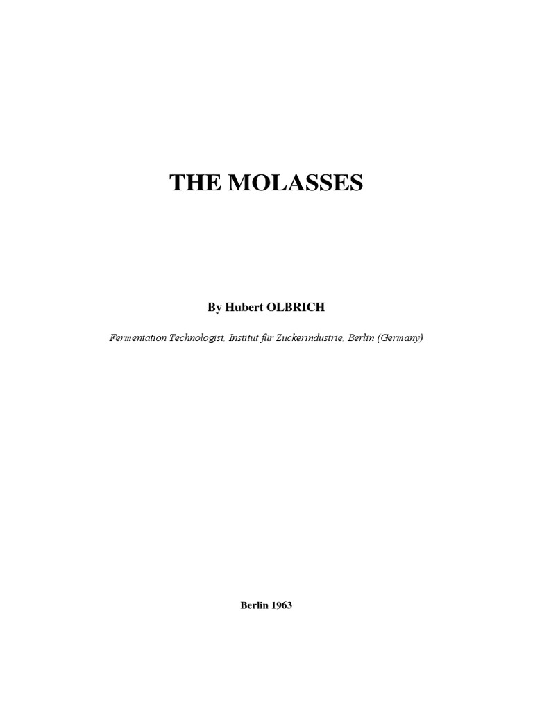 Project On Molasses PDF Molasses Sucrose