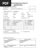 KPR Institute of Engineering and Technology: Application Form