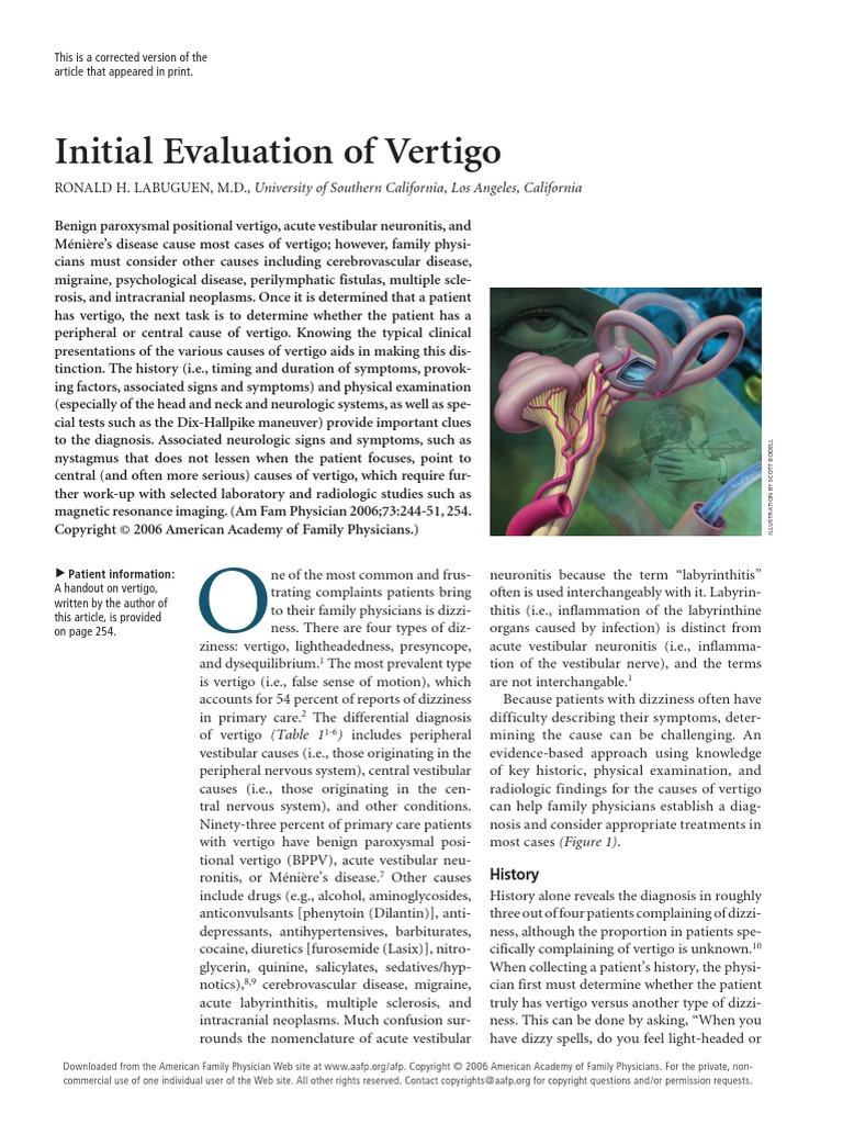 BPPV labuguen Vertigo Ménière's Disease