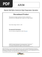 Discontinued Product: Bipolar Hall Effect Switch For High-Temperature Operation