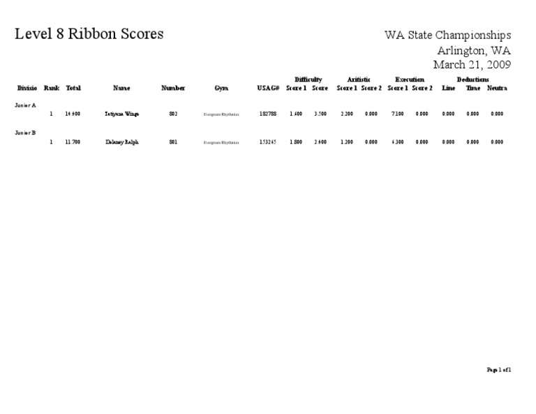 Level 8 Ribbon Report | PDF
