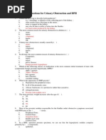 Multiple Choice Questions For Urinary Obstruction and BPH: E. Too Much Urine Produced by The Kidney