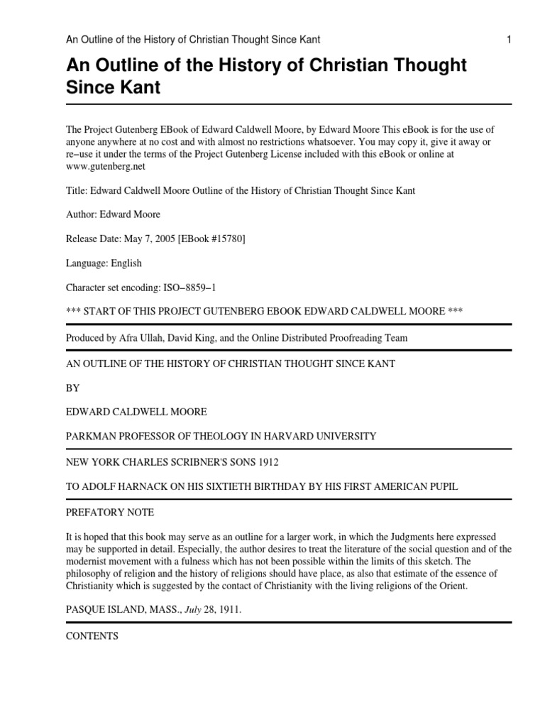 An Outline of The History of Christian Thought Since Kant | PDF ...