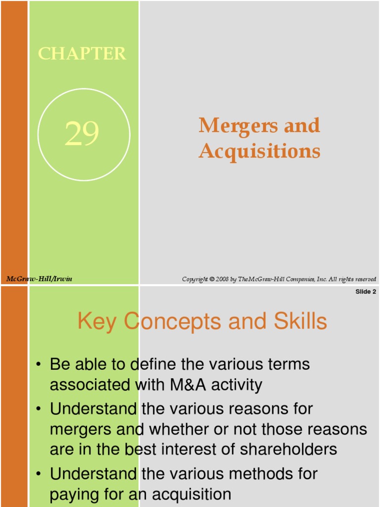 Chap029 Mergers & Acquisitions | PDF | Mergers And Acquisitions ...