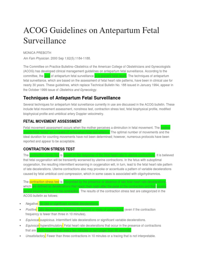 Antepartum Fetal Monitoring | PDF | Fetus | Childbirth