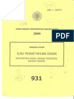 UTUL UGM 2009 Kemampuan Dasar 931 PDF