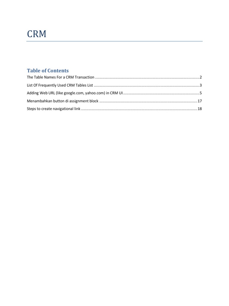 A Guide to Important Tables and Functions for Configuring CRM ...