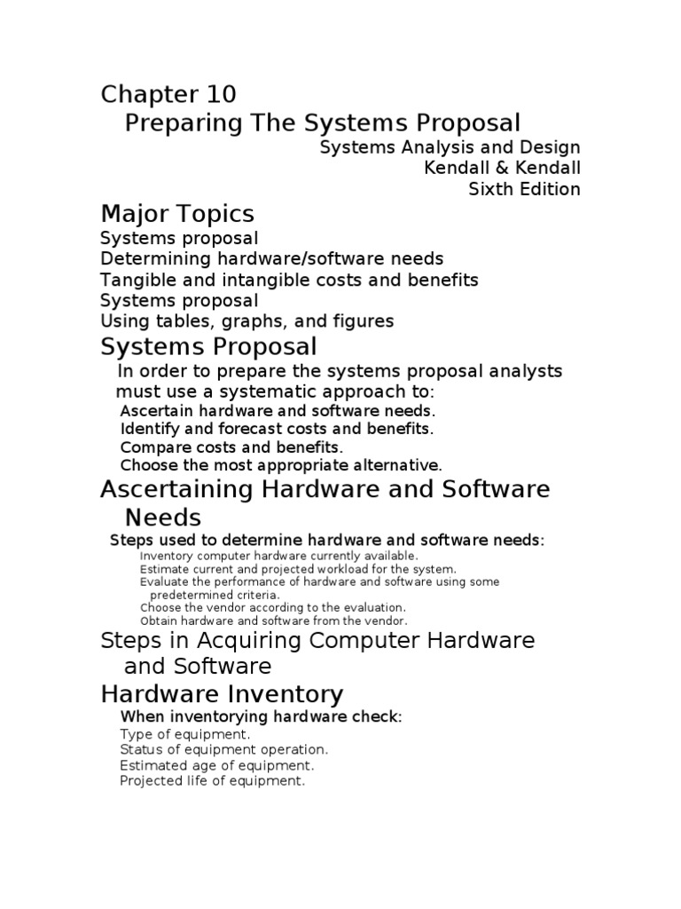 Preparing The Systems Proposal: Steps in Acquiring Computer Hardware ...