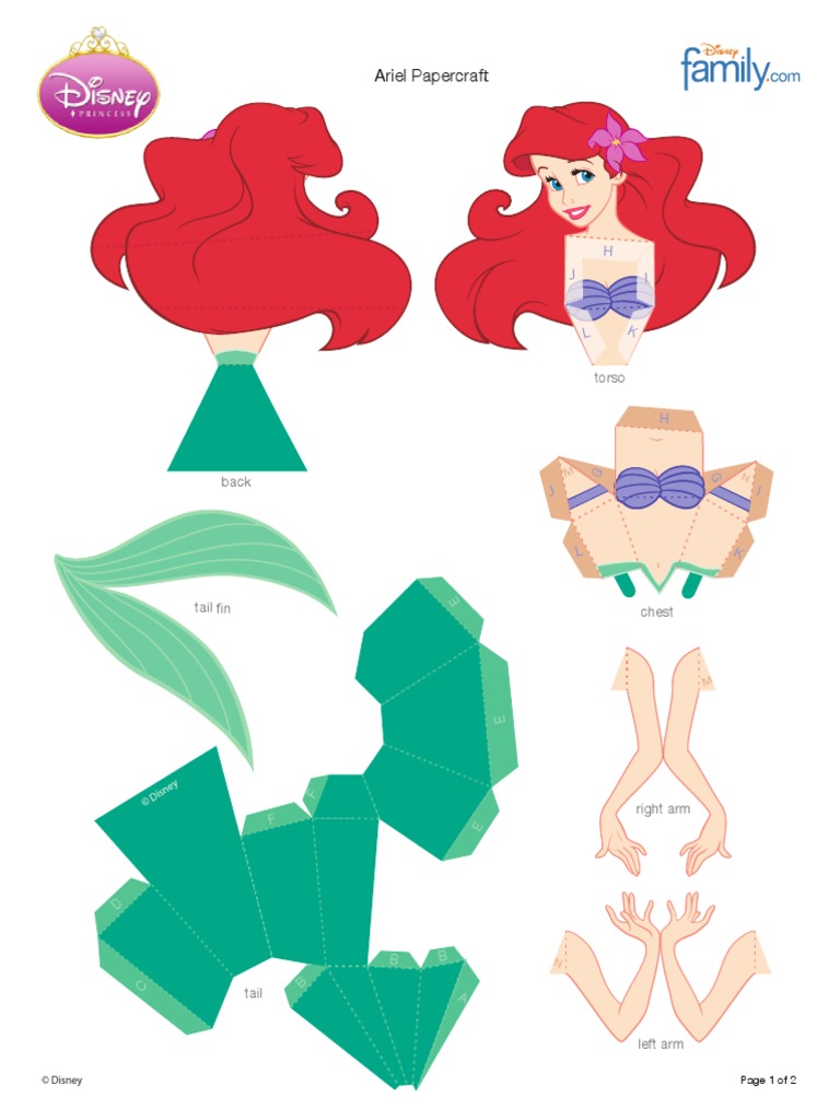 Ariel Little Mermaid Papercraft Printable 0511 | PDF | Home & Garden