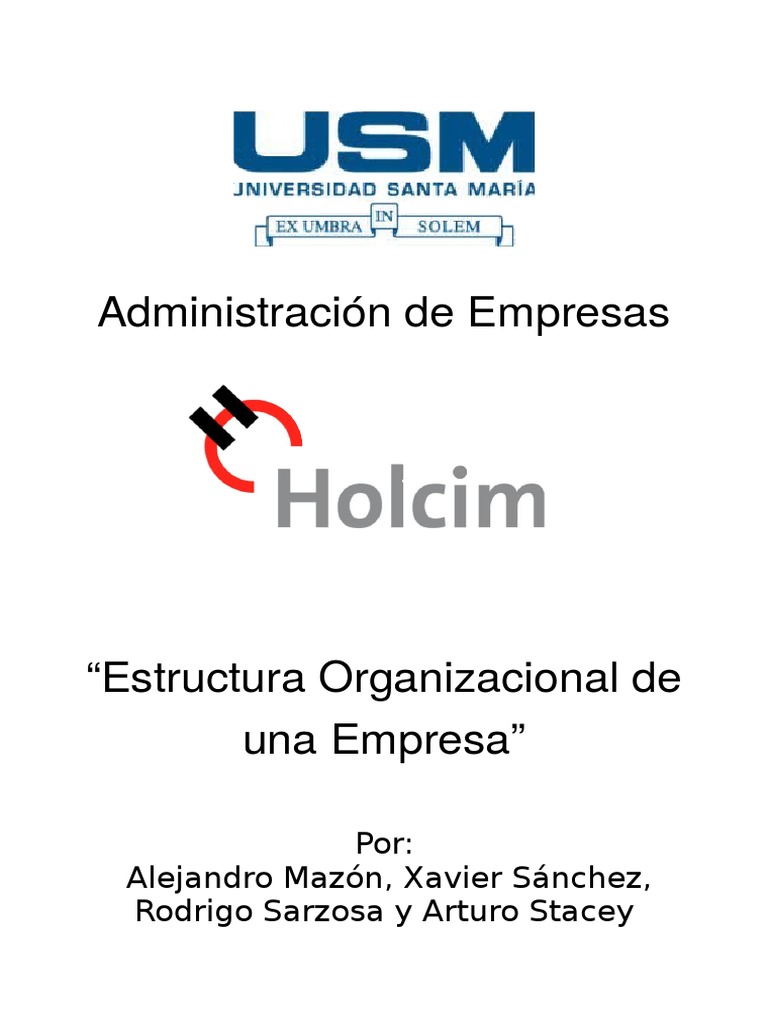 Holcim Ecuador Estructura Organizacional Holcim Ecuador Calidad 