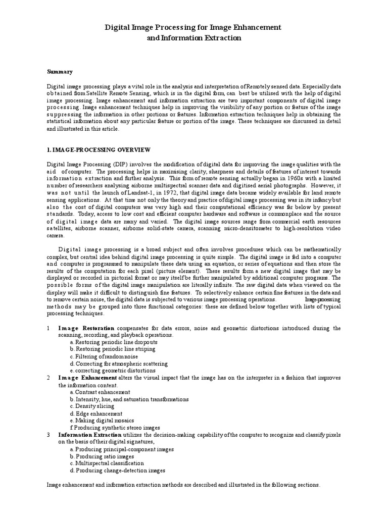 Digital Image Processing Guide | PDF | Statistical Classification | Rgb ...