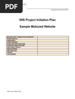 IWS Project Initiation Plan Sample Midsized Website: Integrated Web Services (IWS)