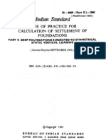 Indian Statidard: Code of Practice For Calculation of Settlement Foundations