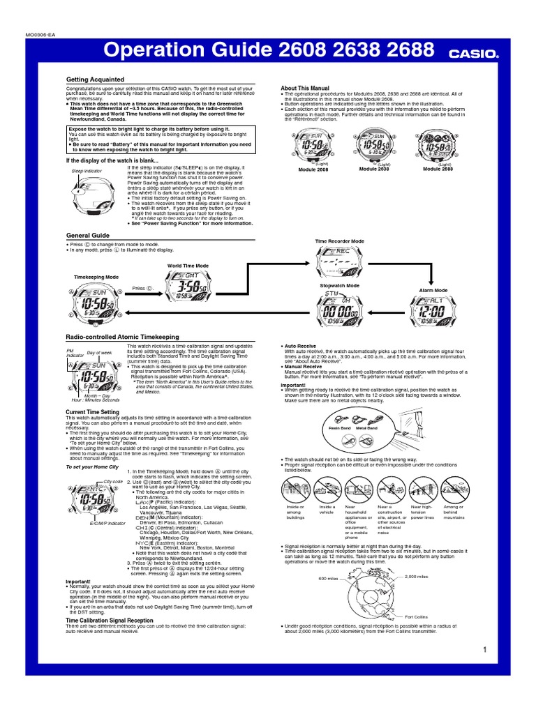 Operation Guide 2608 2638 2688: Getting Acquainted | PDF | Watch