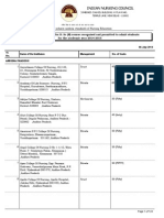 List of Colleges of Nursing For B. SC (N) Course Recognised and Permitted To Admit Students For The Academic Year 2014-2015