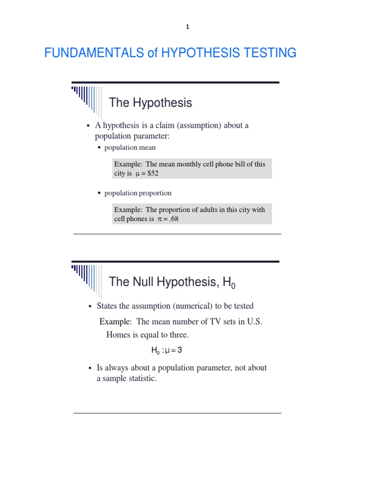 Hypothesis Testing Fundamentals Explained | PDF | P Value | Statistical ...