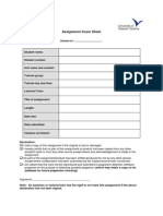 Assignment Cover Sheet WEB