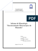 Informe II Mineralogía