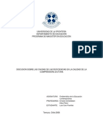 DISCUSION SOBRE LAS CAUSAS DE LAS DEFICIENCIAS EN LA CALIDAD DE LA COMPRENSIÓN LECTORA