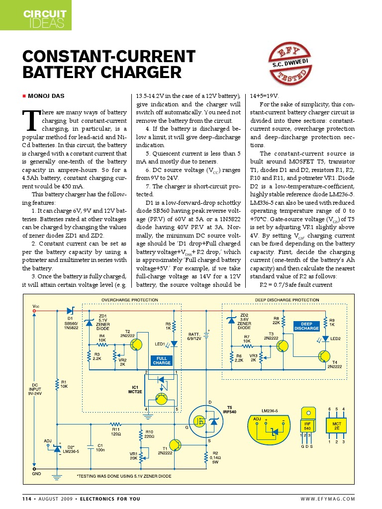 Constant-Current 12V Battery Charger | PDF | Battery Charger | Diode
