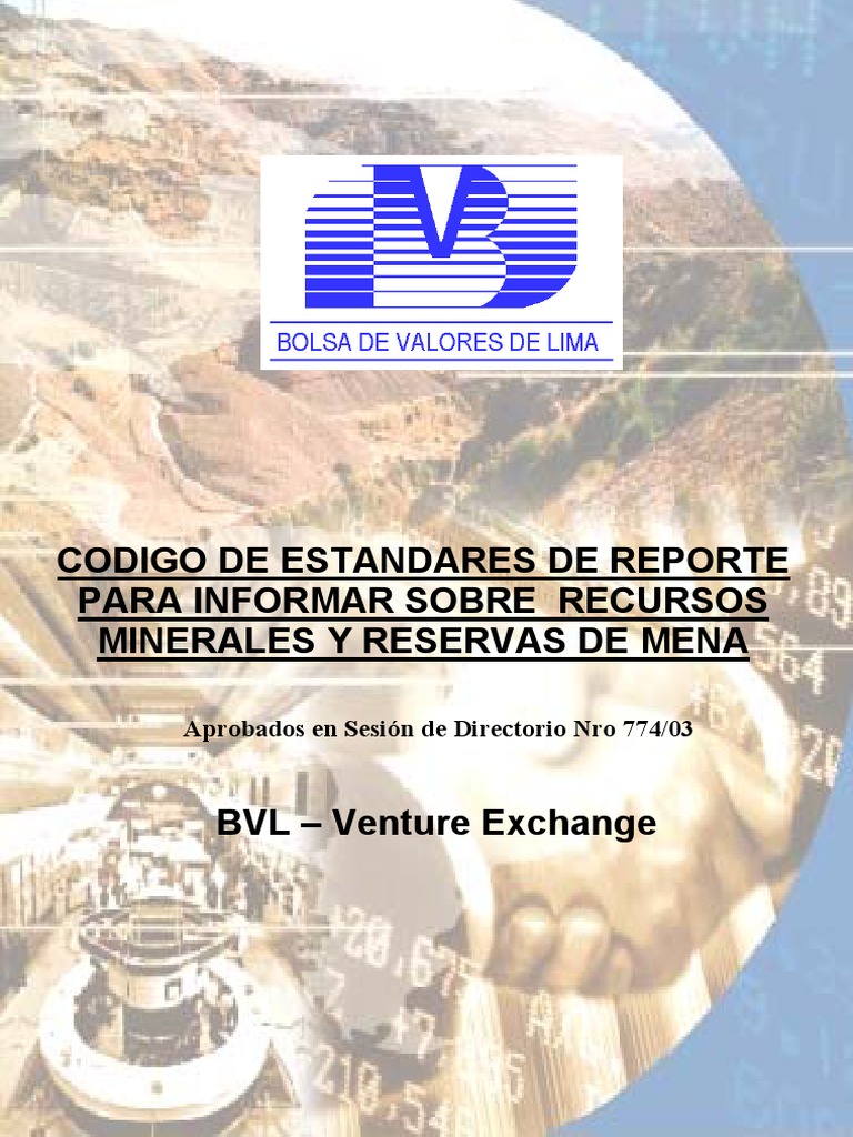 Estandares Codigo JORC | PDF | Minería | Minerales