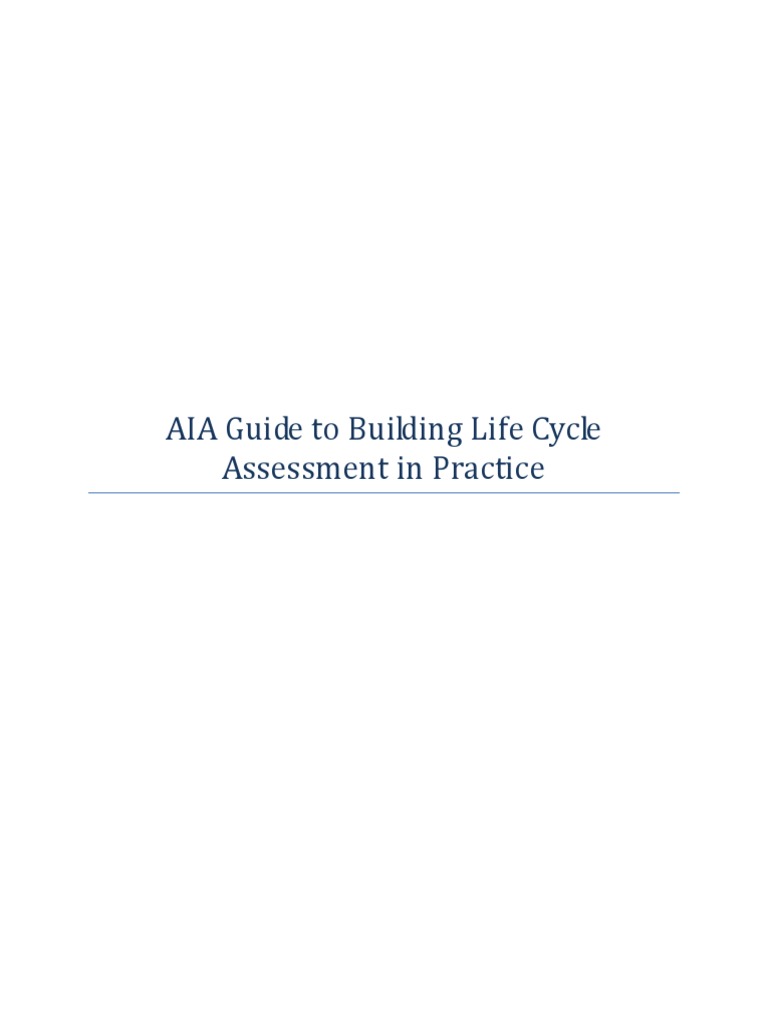A Guide To Life Cycle Assessment of Buildings | PDF | Life Cycle ...
