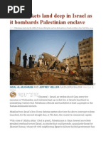 Gaza Rockets Land Deep in Israel as It Bombards Palestinian Enclave