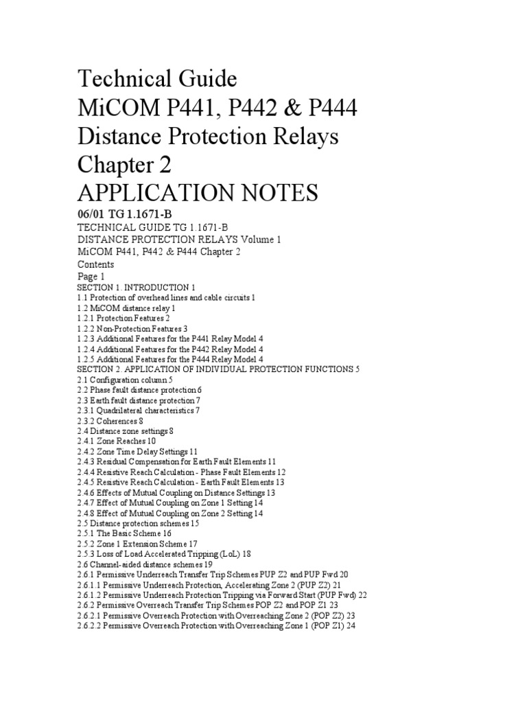 Technical Guide Micom P441, P442 & P444 Distance Protection Relays