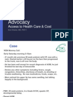 Advocacy: Access To Health Care & Cost