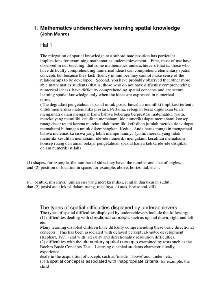 Understanding Spatial Intelligence Issues | PDF