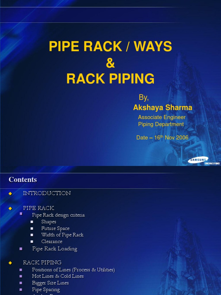 Pipe Rack Design and Piping Layout | PDF