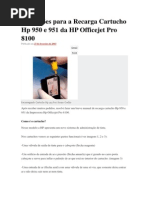 Instruções Para a Recarga Cartucho Hp 950 e 951 Da HP Officejet Pro 8100