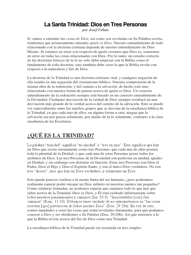 La Doctrina de la Santa Trinidad | PDF | Trinidad | espíritu Santo