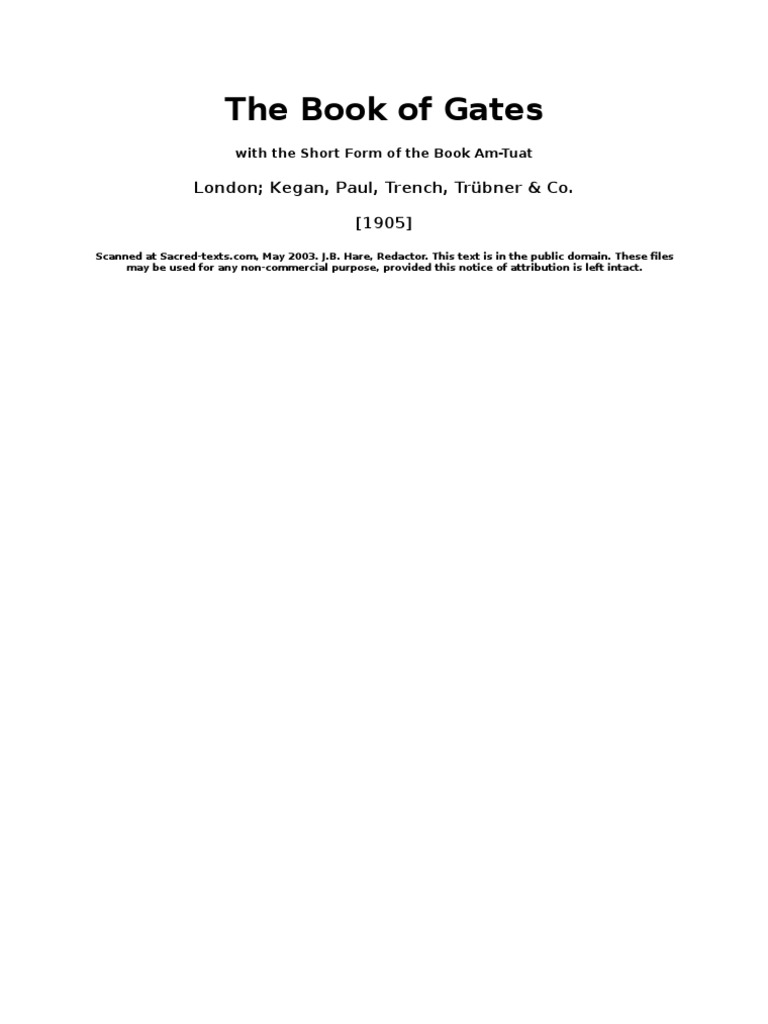 The Book of Gates PDF Osiris