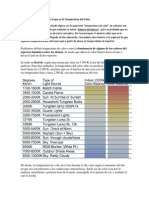 Lectura de Apoyo Temperatura de Color