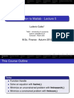 Matlab - Slides - Lecture 5 + Sol