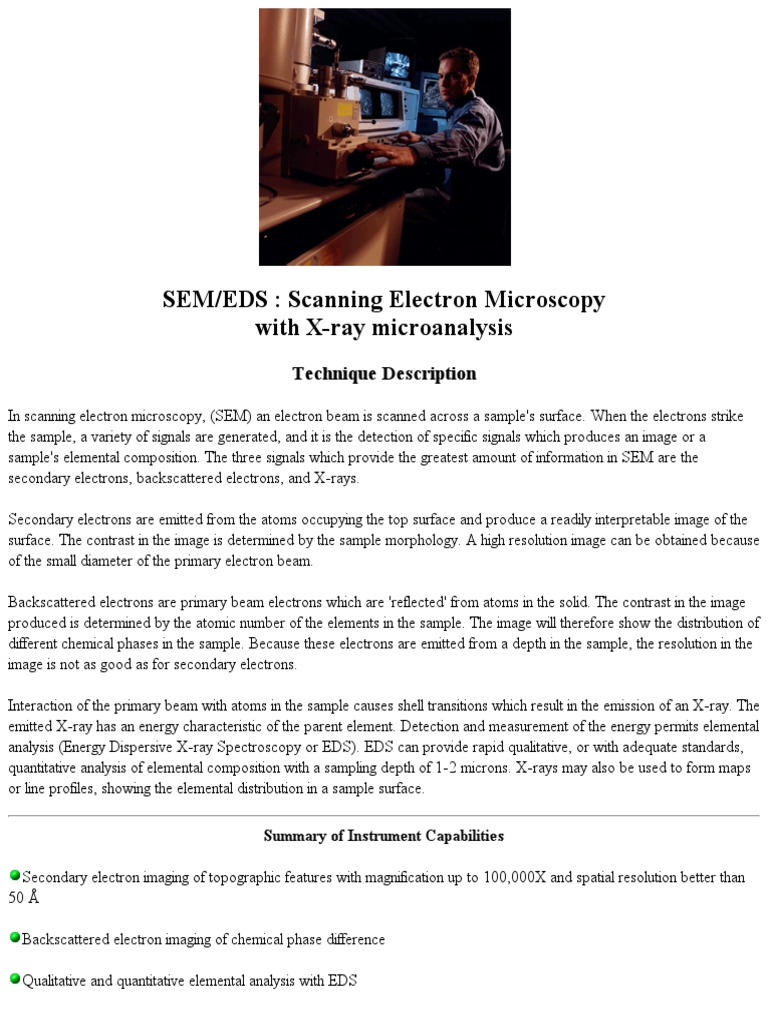 SEM EDS Scanning Electron Microscopy With XRay Microanalysis PDF