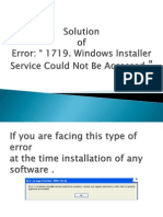 Solution of Error 1719 Windows Installer