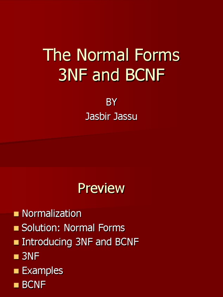 The normal forms 3nf and bcnf by jasbir jassu pdf