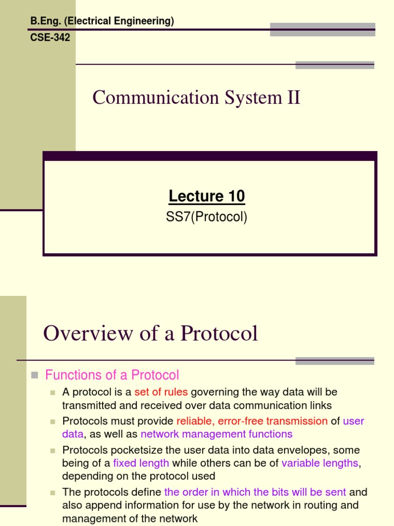 Communication System II: SS7 (Protocol) | PDF | Communications ...