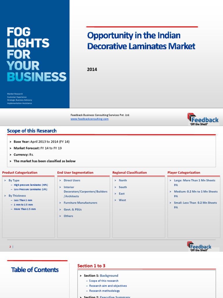 Opportunity in The Indian Decorative Laminates Market Feedback OTS