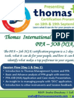 Thomas PPA - JOB Certification Program Pune, 18th-19th September, 2014 