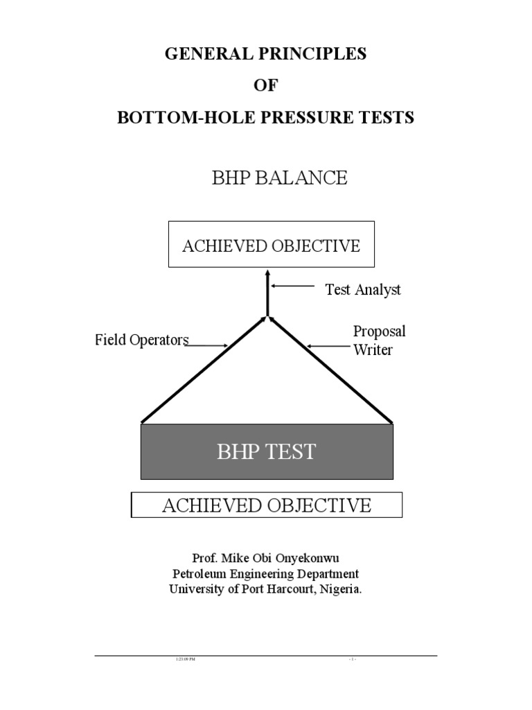 General Principles of Bottomhole Pressure Tests | PDF | Data Quality ...