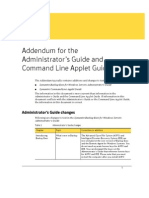 Addendum For The Administrator's Guide and Command Line Applet Guide